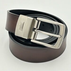 Levis Mens Reversible Leather Belt Size‎ 42 Black Brown Gun Metal Buckle Classic